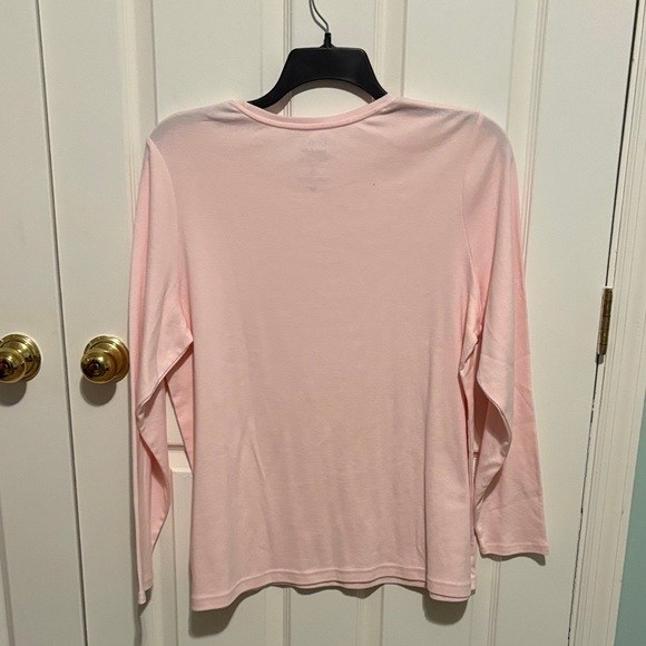 Croft & Barrow Pink Long Sleeve Tee - Picture 4 of 5